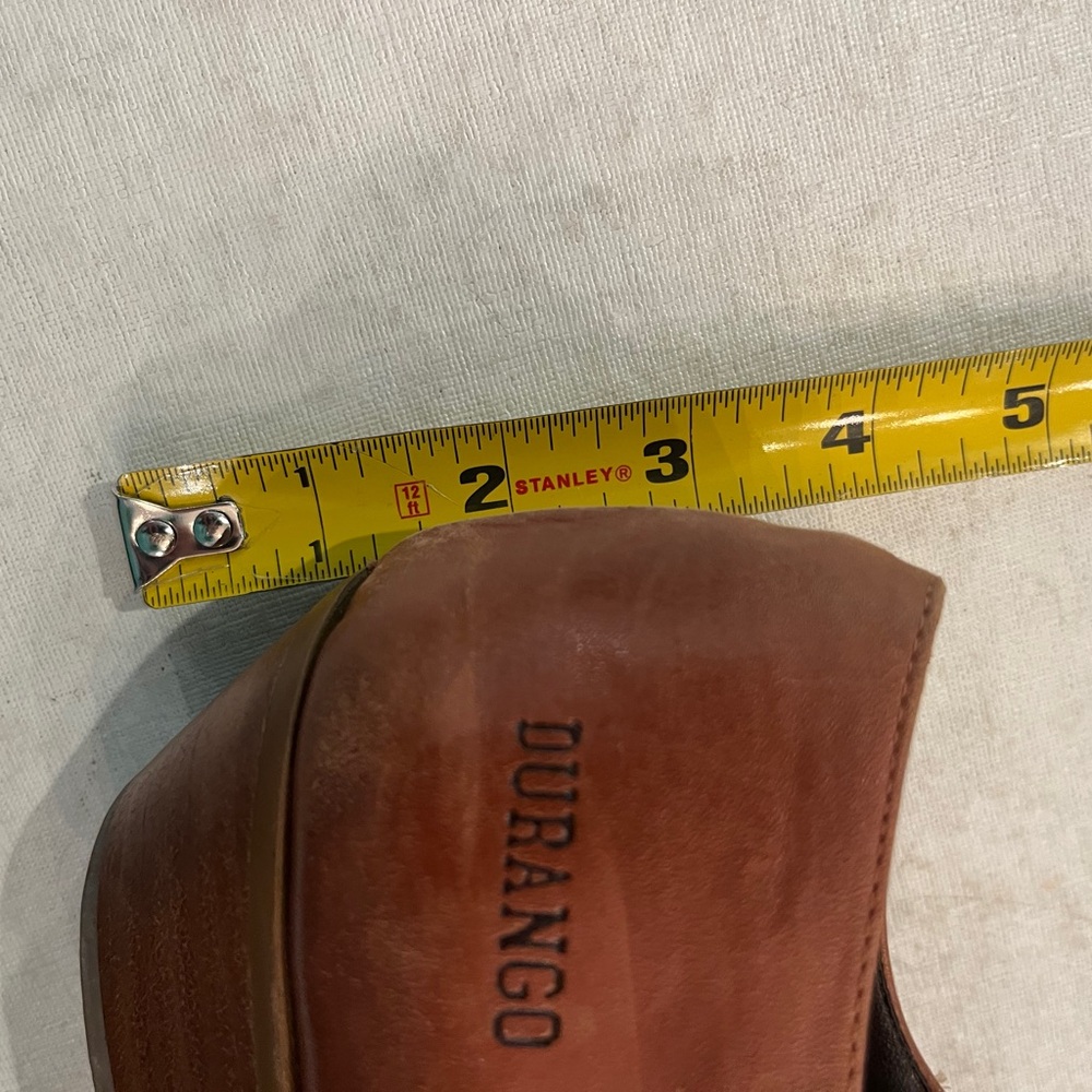 Durango Cognac Brown Leather Western Slip-On Booties. So cool! - Picture 8 of 9